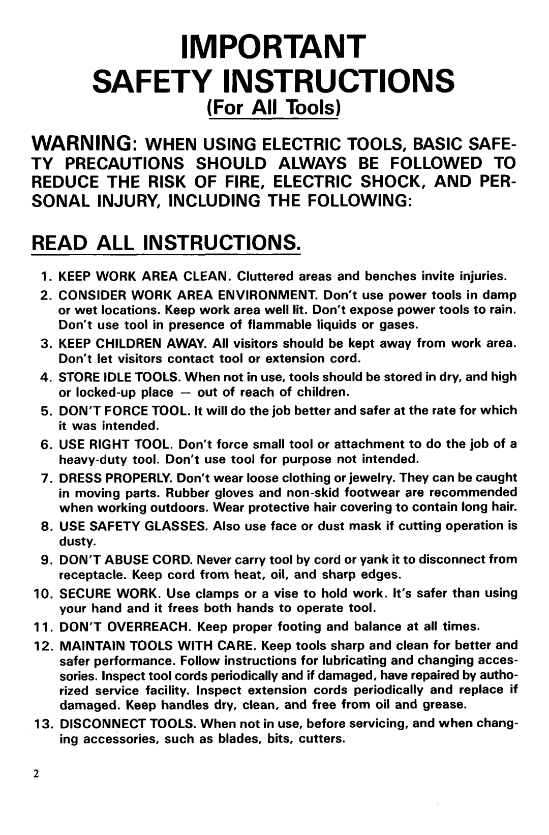 Makita 6073D and 6073DW instruction manual Safety Instructions 