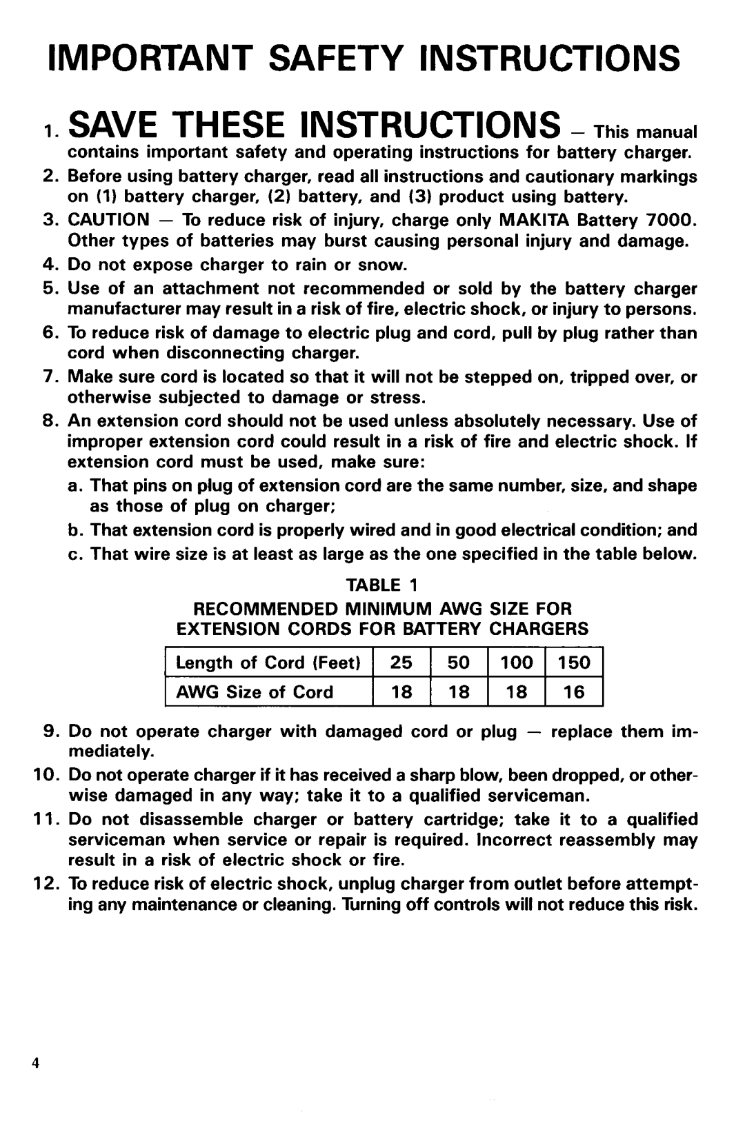 Makita 6073D and 6073DW instruction manual Save These Instructions This manual 