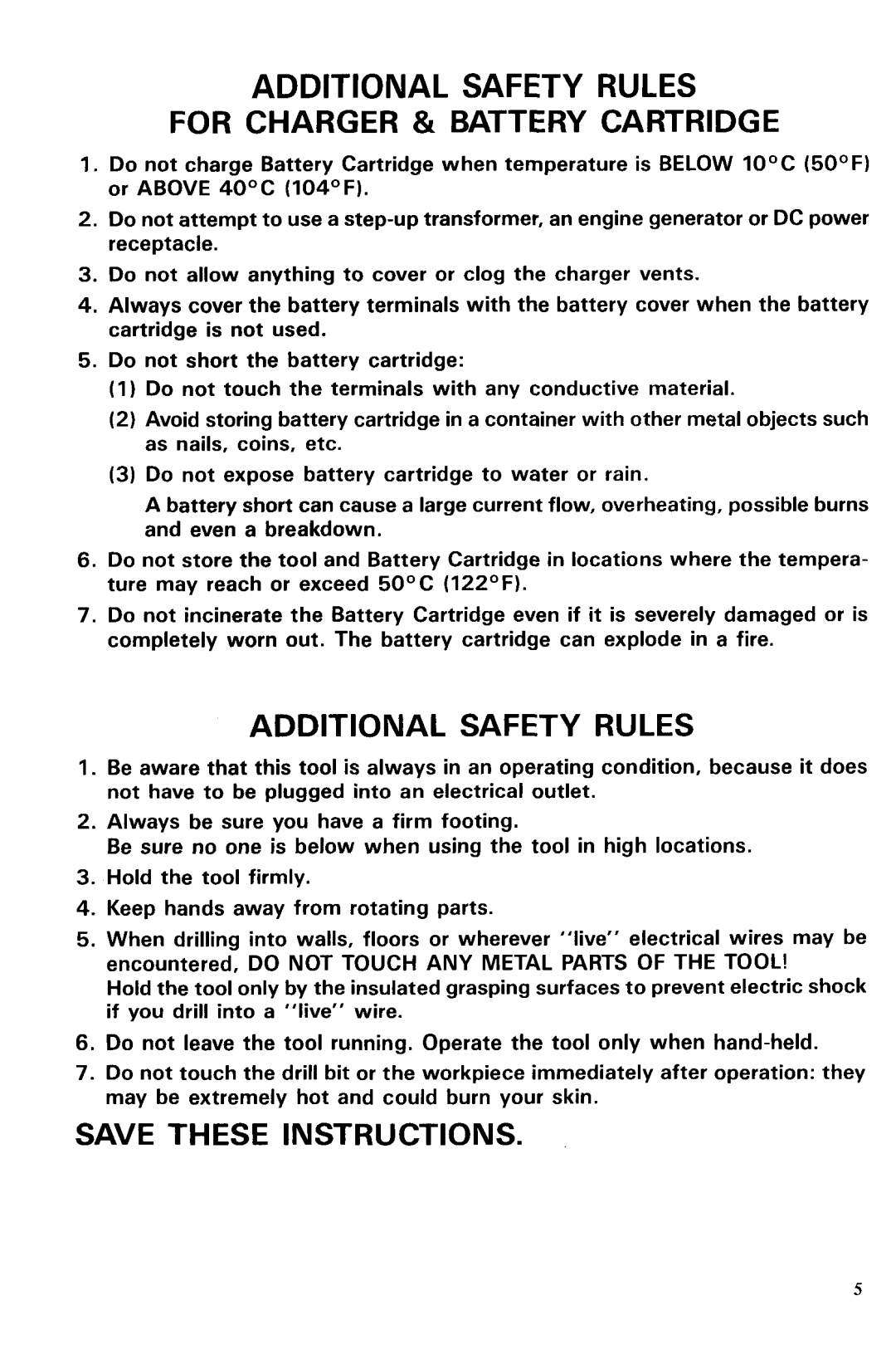 Makita 6073D and 6073DW instruction manual Additional Safety Rules 