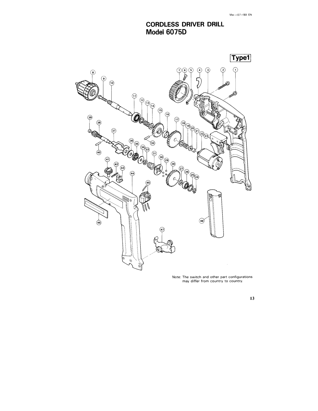 Makita 6075DW instruction manual Model 6075D 