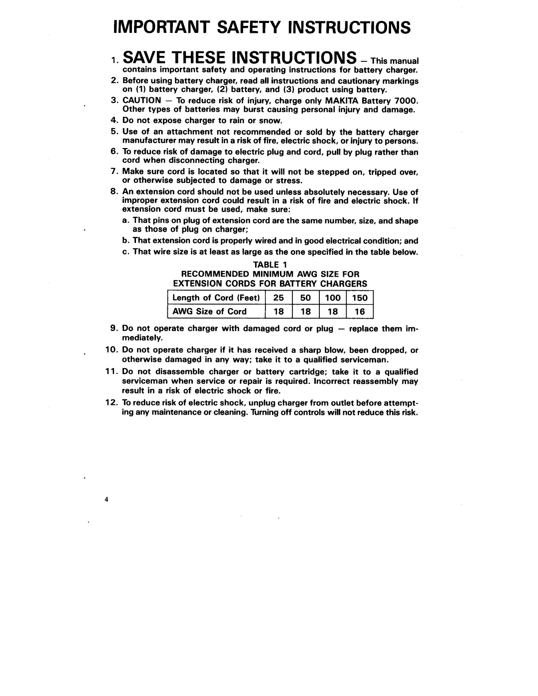 Makita 6075DW instruction manual Important Safety Instructions 