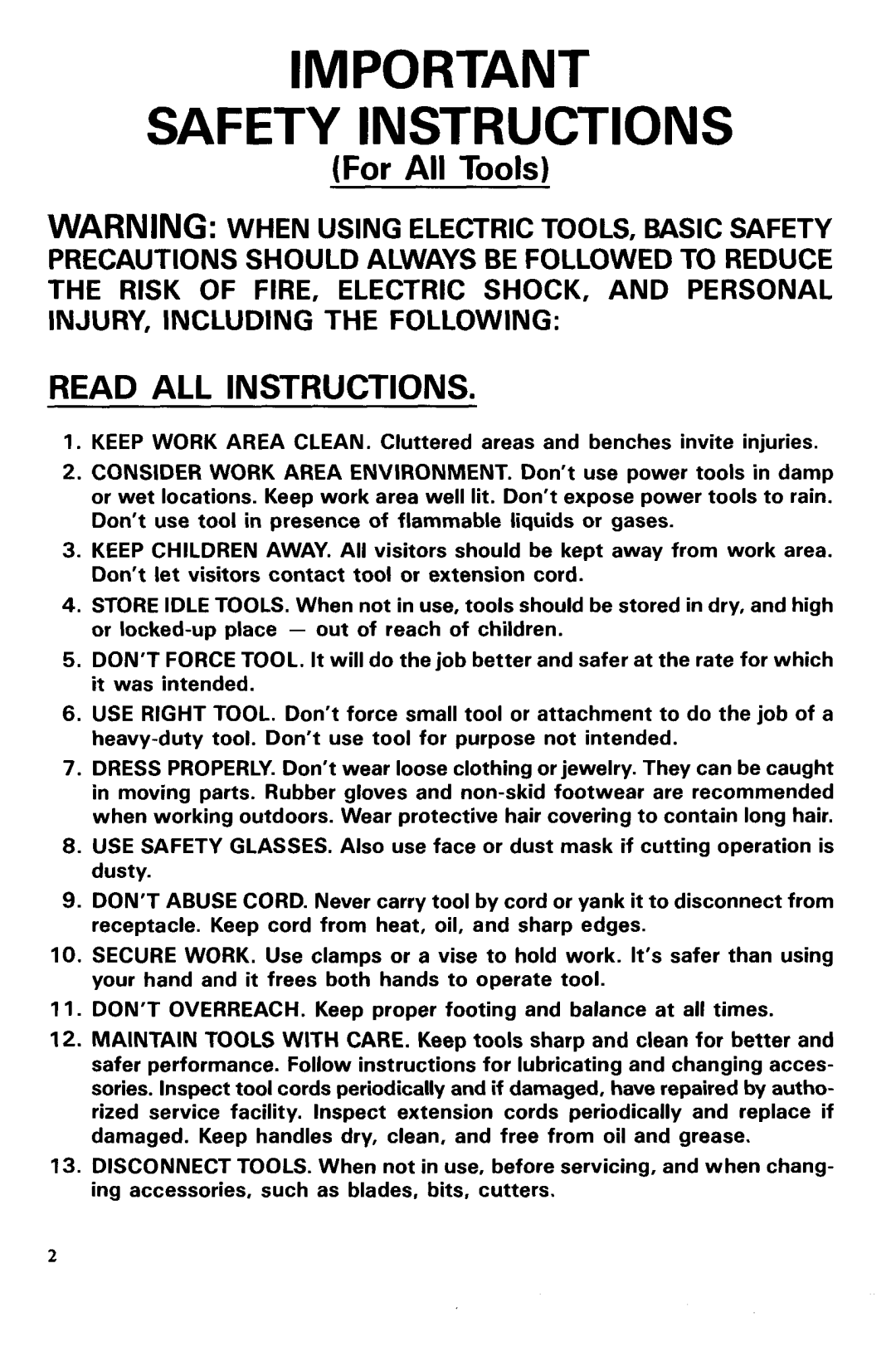 Makita 60761, 6076DW specifications Safety Instructions 