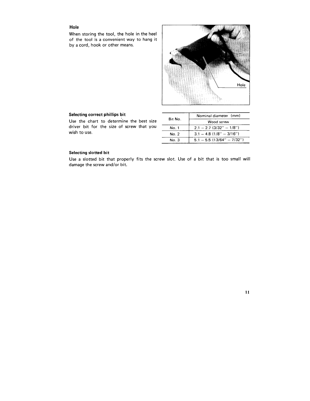 Makita 60921, 6092DW instruction manual Nominal diameter 