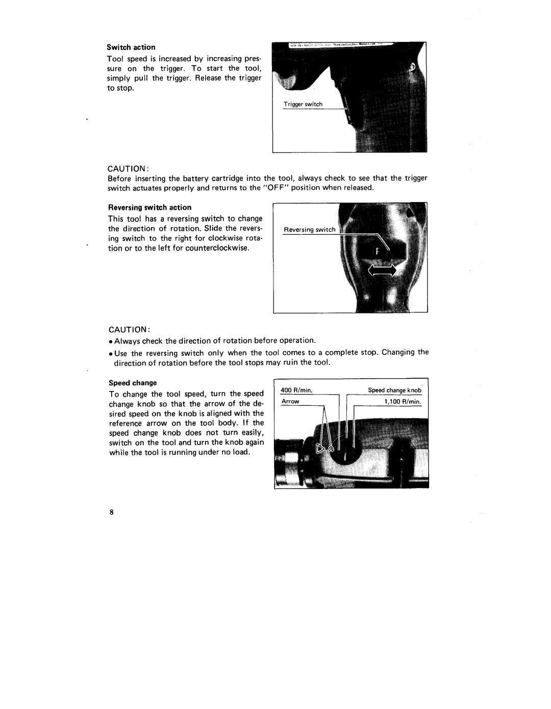 Makita 6092DW, 60921 instruction manual Speed change 