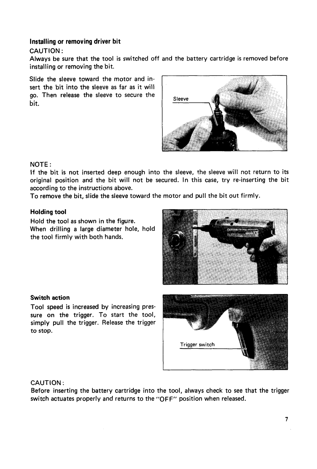 Makita 6094DW instruction manual Bit 