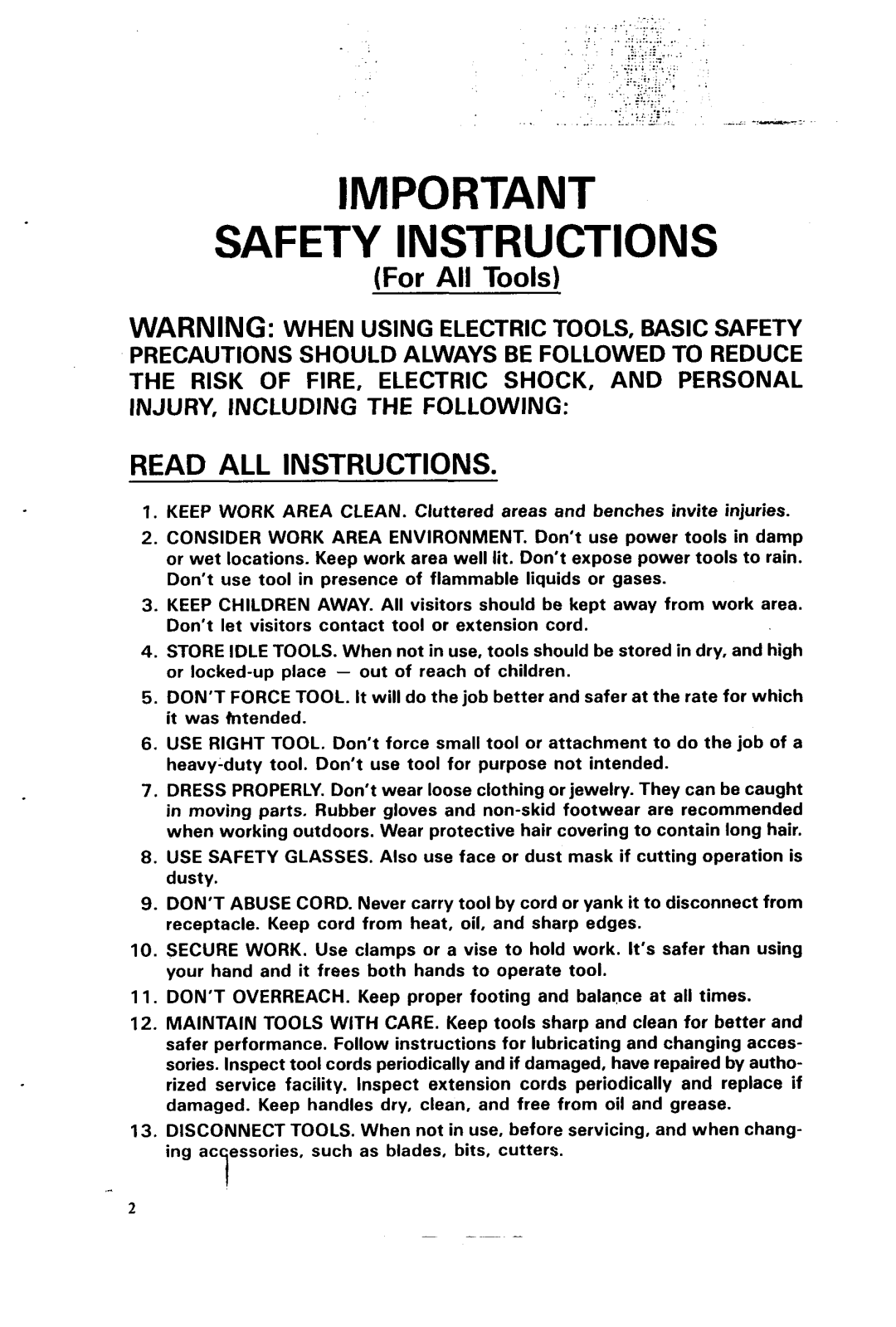 Makita 6170DW instruction manual Safety Instructions 