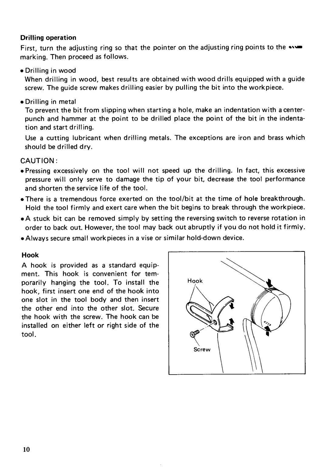 Makita 6201DW instruction manual Hook 