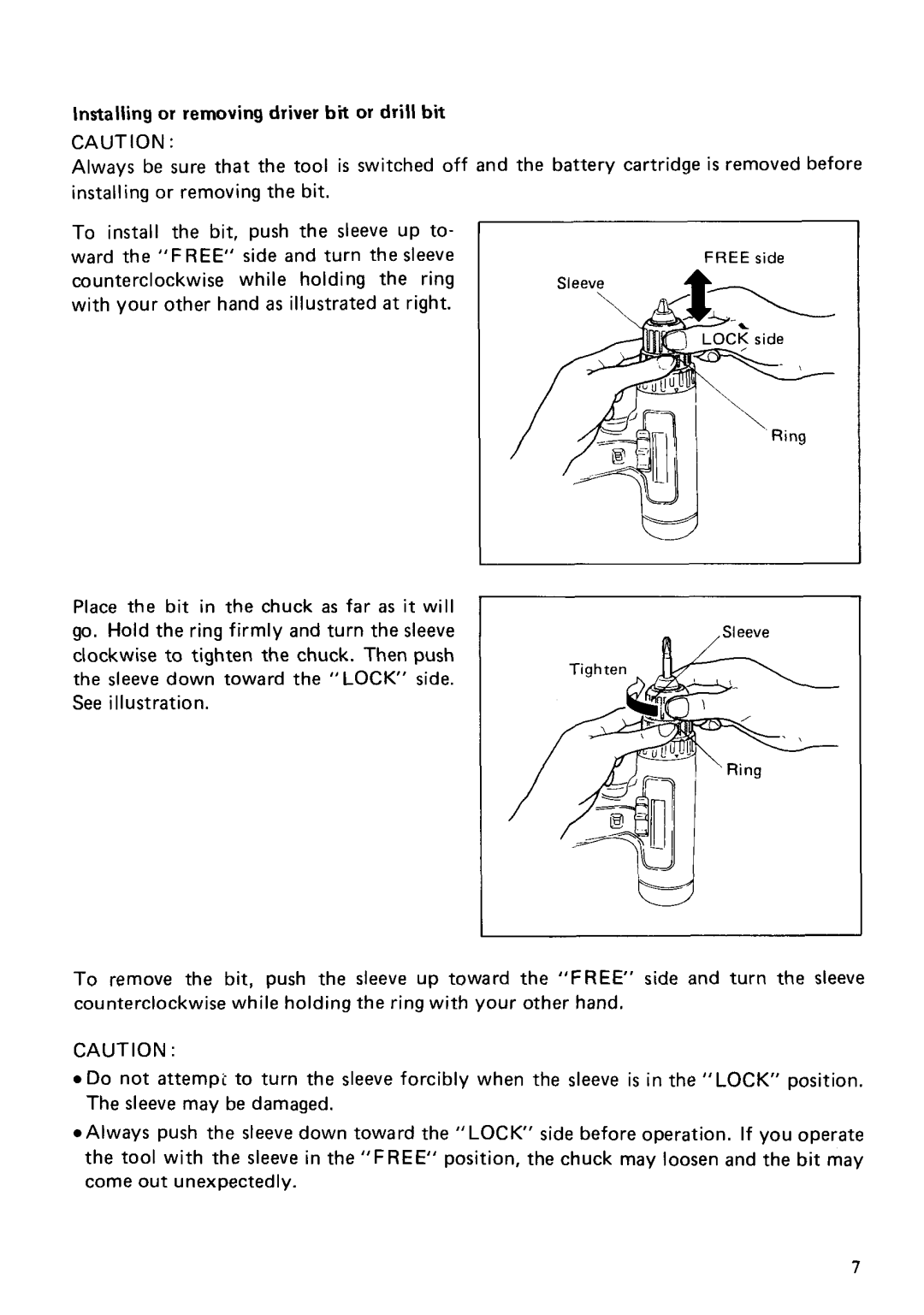 Makita 6201DW instruction manual Counterclockwise while holding the ring 