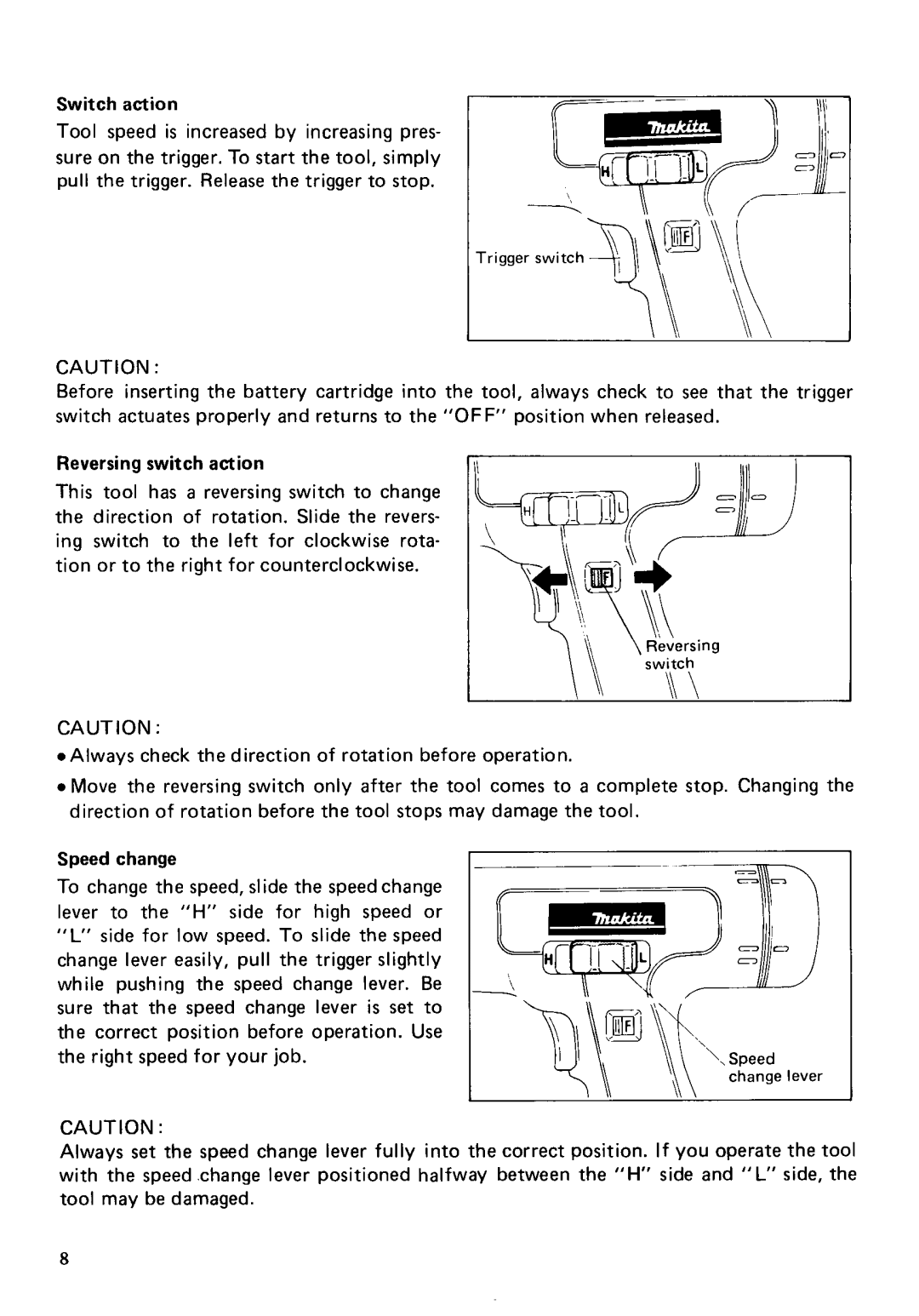 Makita 6201DW instruction manual Speed 