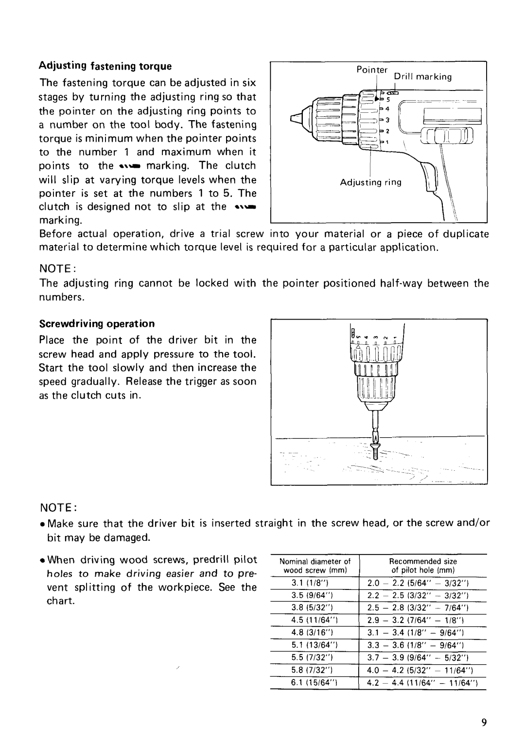 Makita 6201DW instruction manual Adjusting fastening torque 