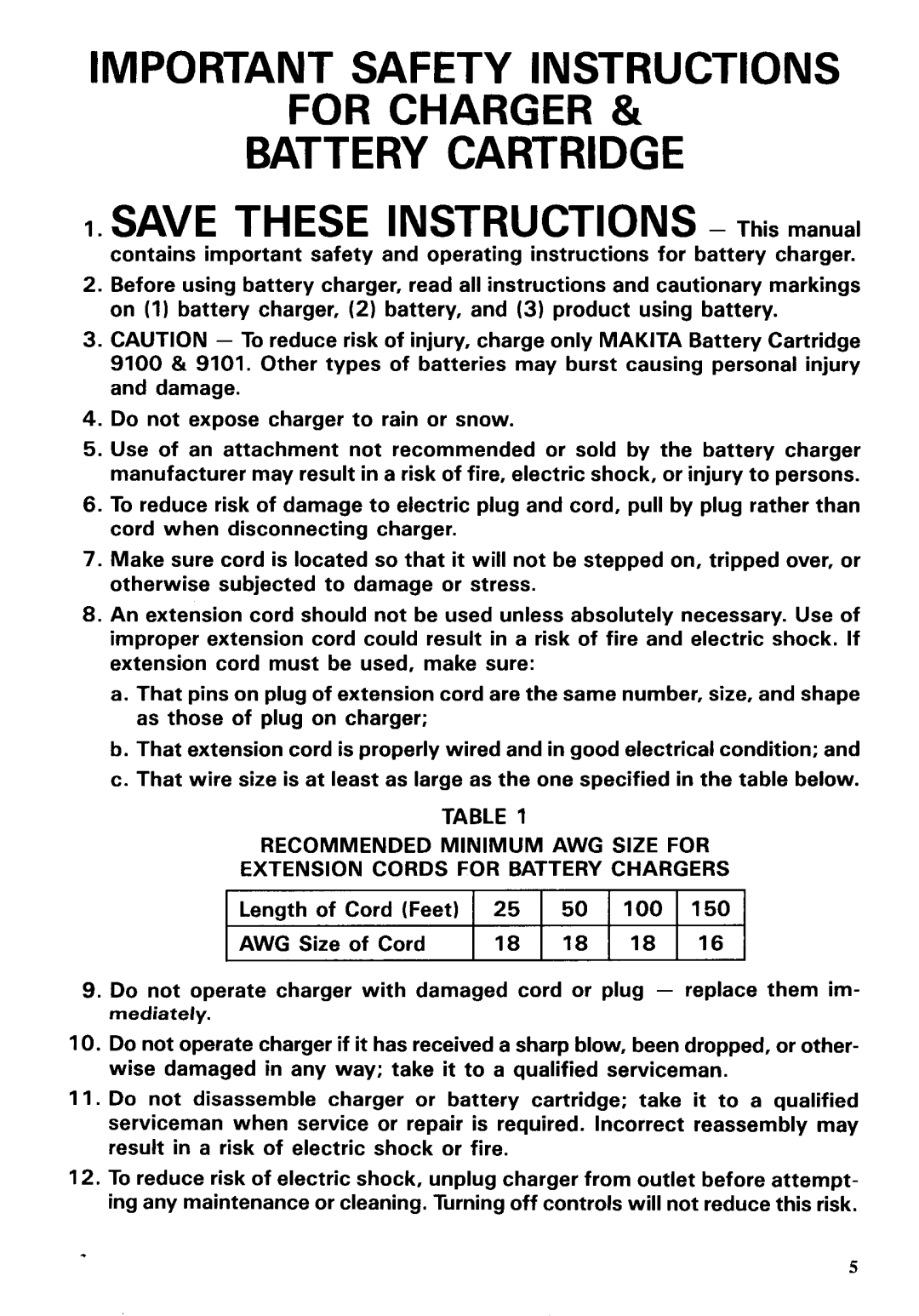 Makita 6202DW instruction manual Important Safety Instructions 