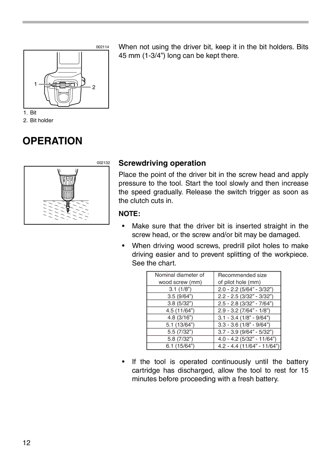 Makita 6213D instruction manual Operation, Screwdriving operation 