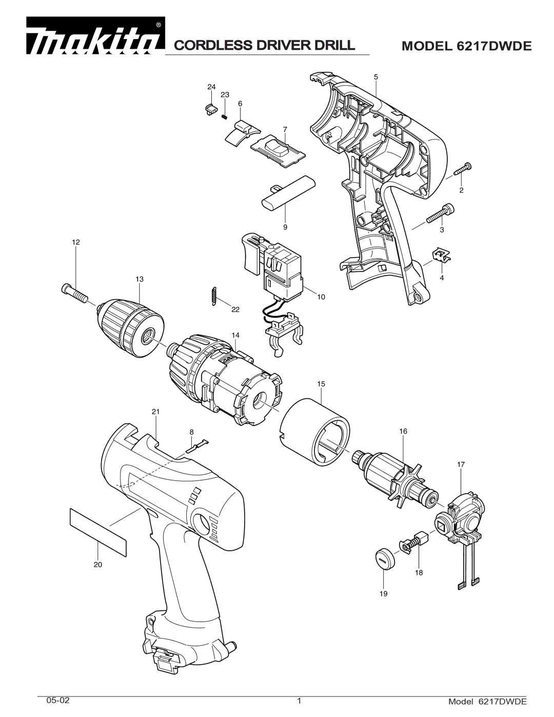 Makita manual Cordless Driver Drill Model 6217DWDE 