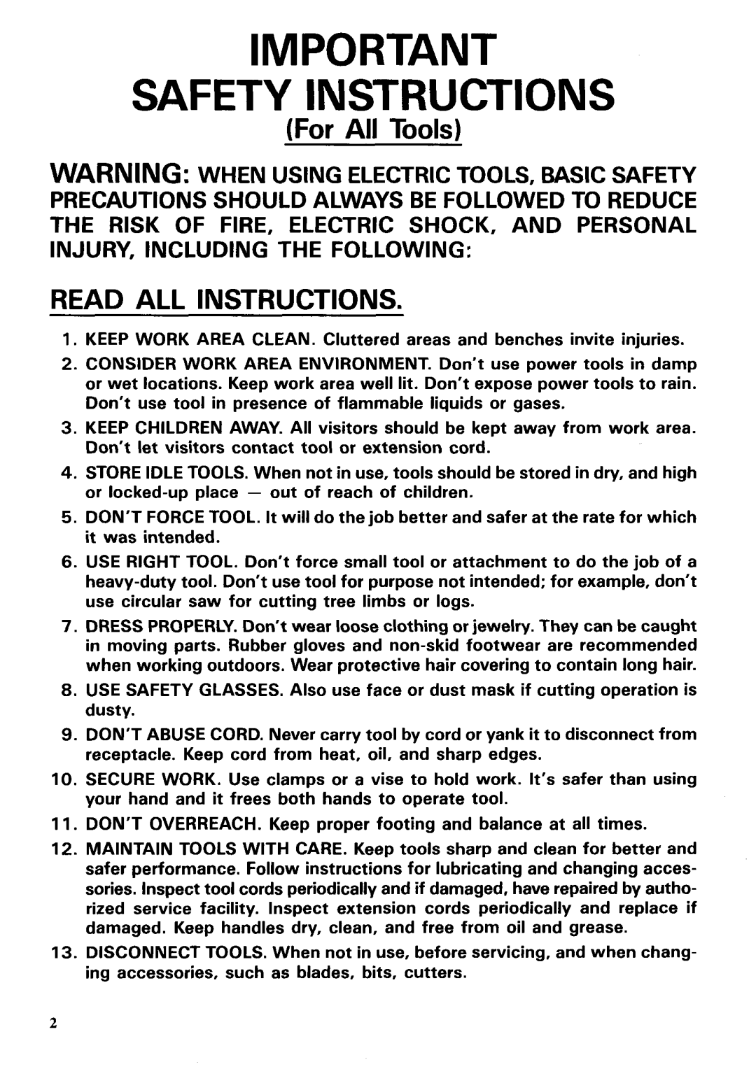 Makita 6221DW instruction manual Safety Instructions 