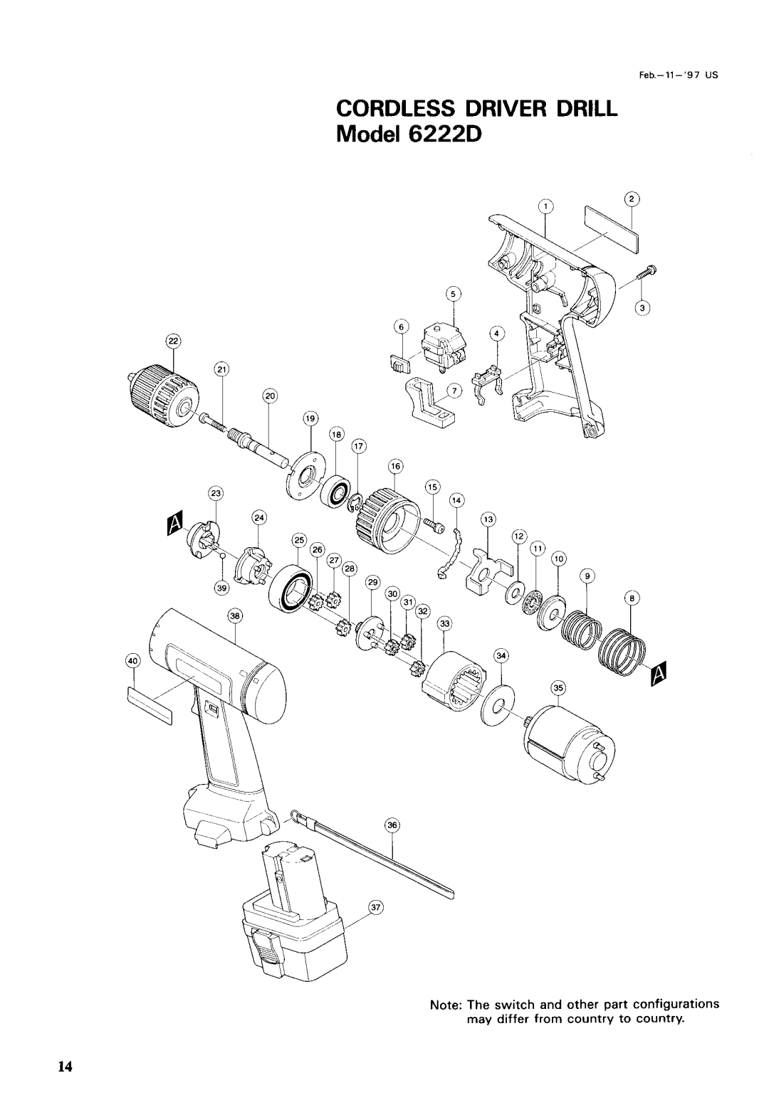 Makita 6222DE instruction manual Cordless Driver Drill 