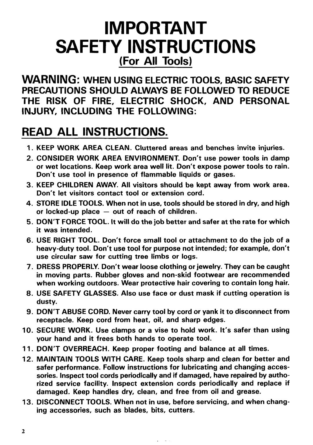 Makita 6222DE instruction manual Safety Instructions 