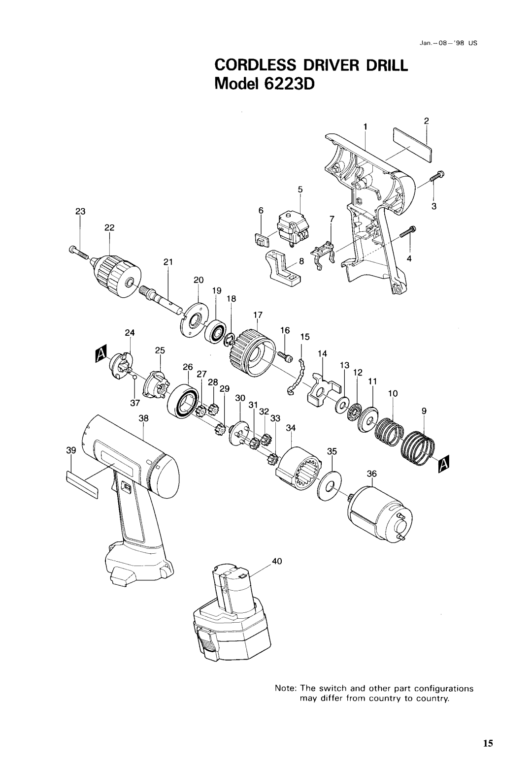 Makita 6223DE, 6223DWE instruction manual Cordless Driver Drill 