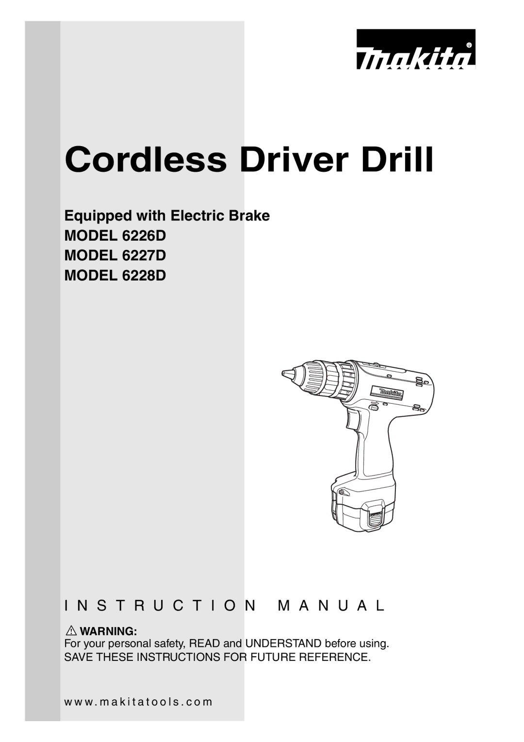 Makita 6227D, 6226D, 6228D instruction manual Cordless Driver Drill 