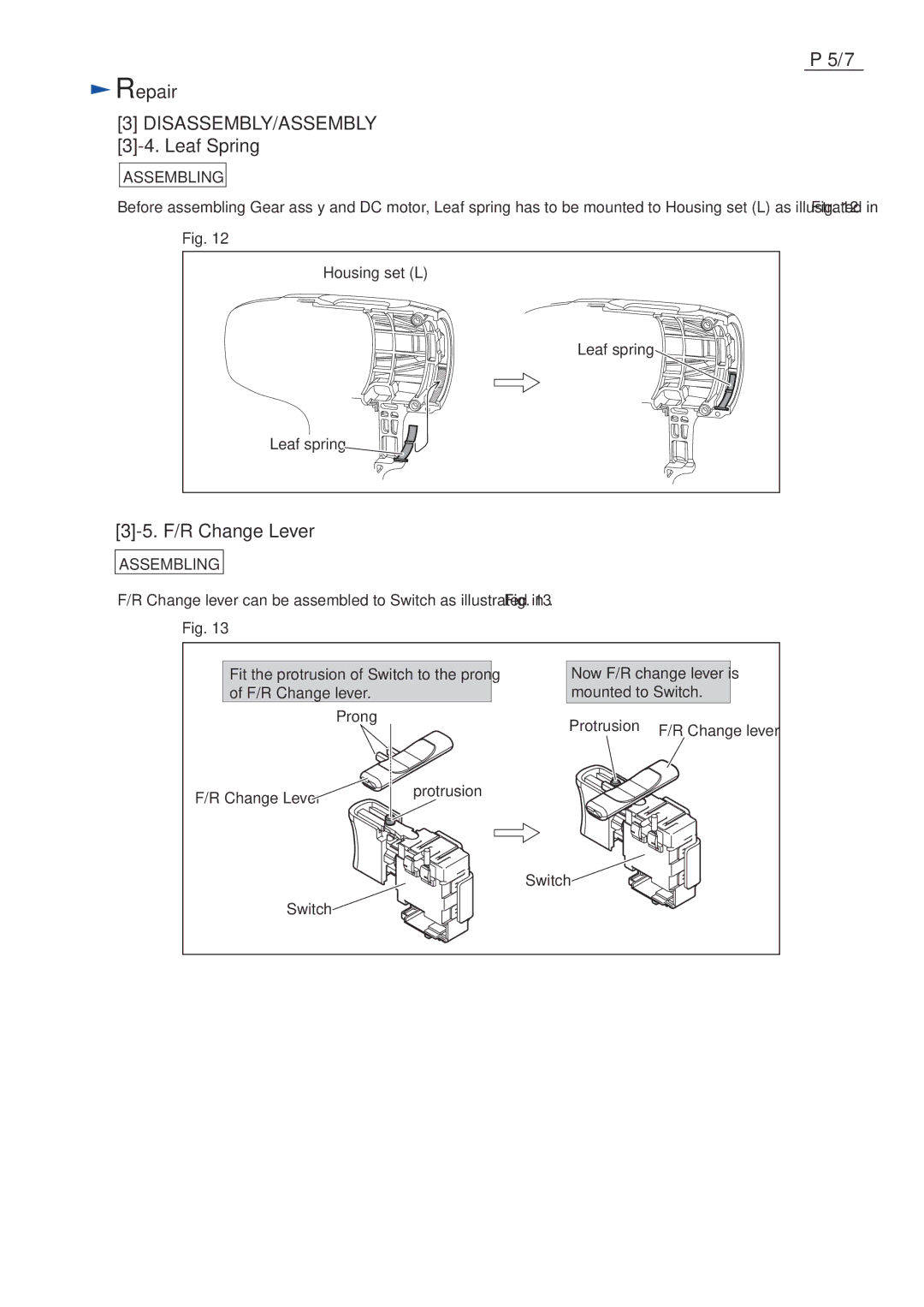 Makita 6271D dimensions Leaf Spring, F/R Change Lever 