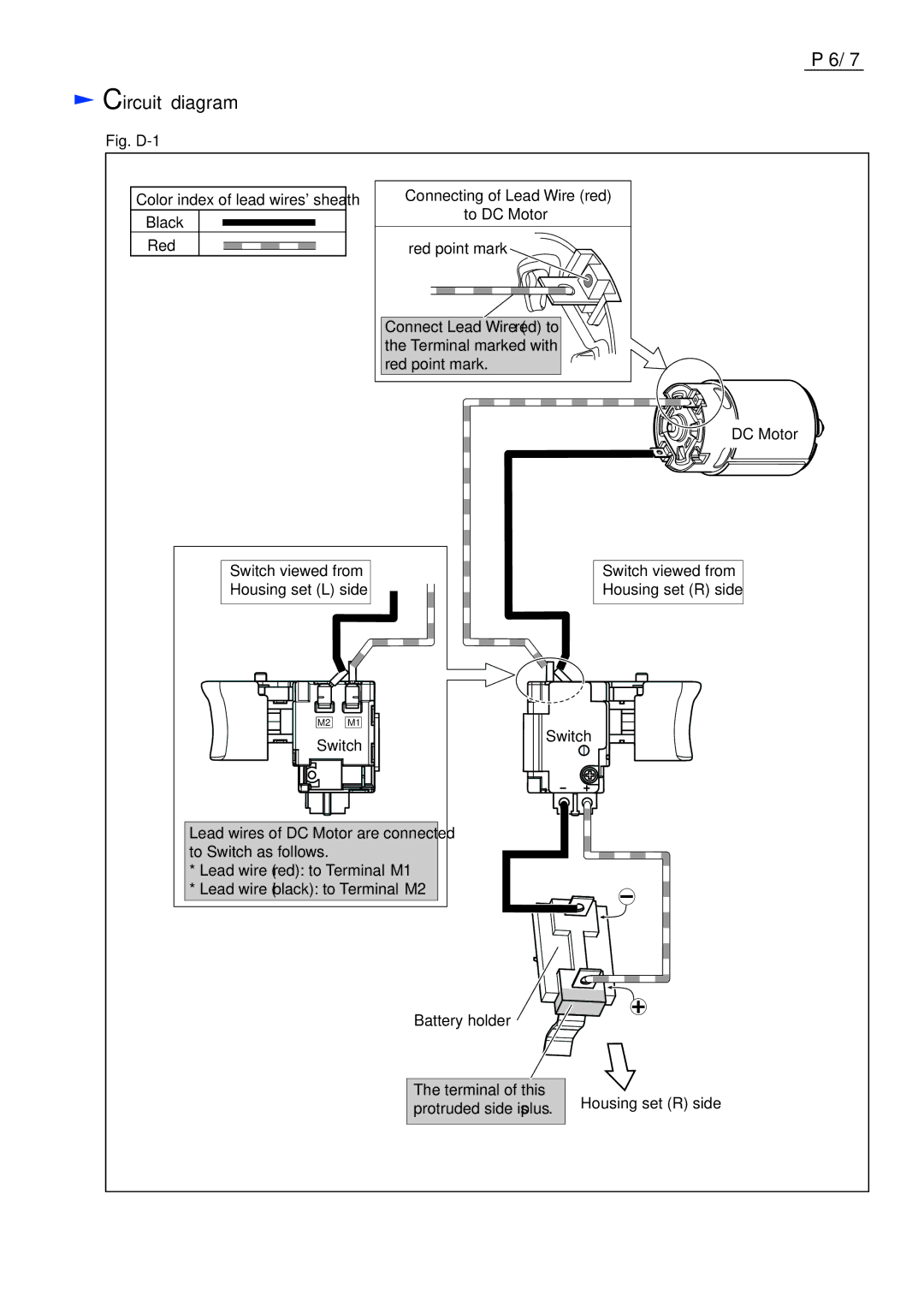 Makita 6271D dimensions Circuit diagram, Fig. D-1 