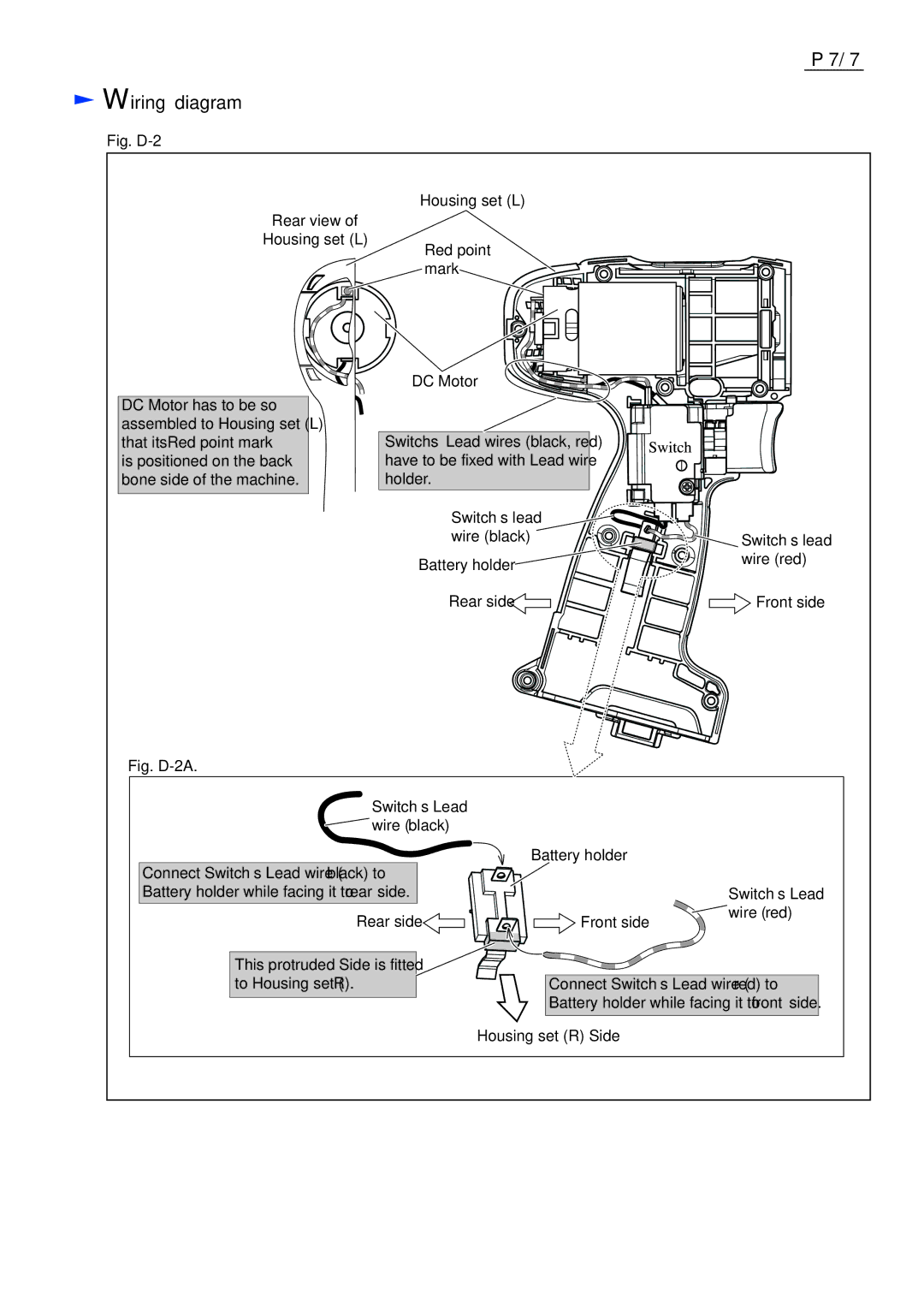 Makita 6271D dimensions Wiring diagram, That its Red point mark 