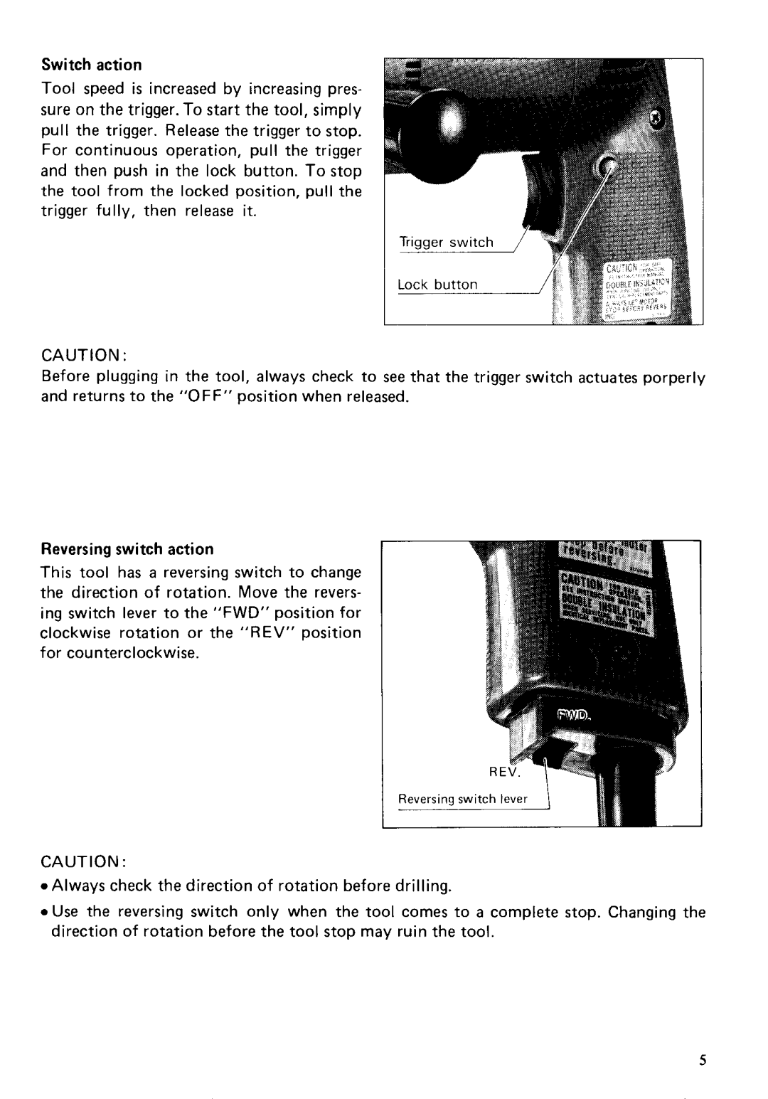 Makita 6302, 6303 specifications 