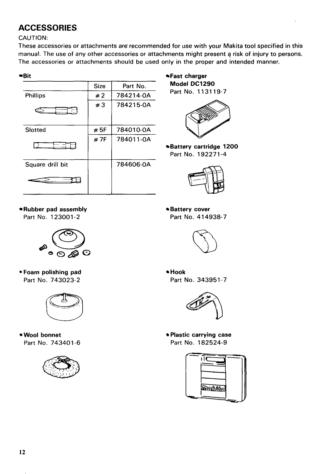 Makita 6311DW dimensions Hook 