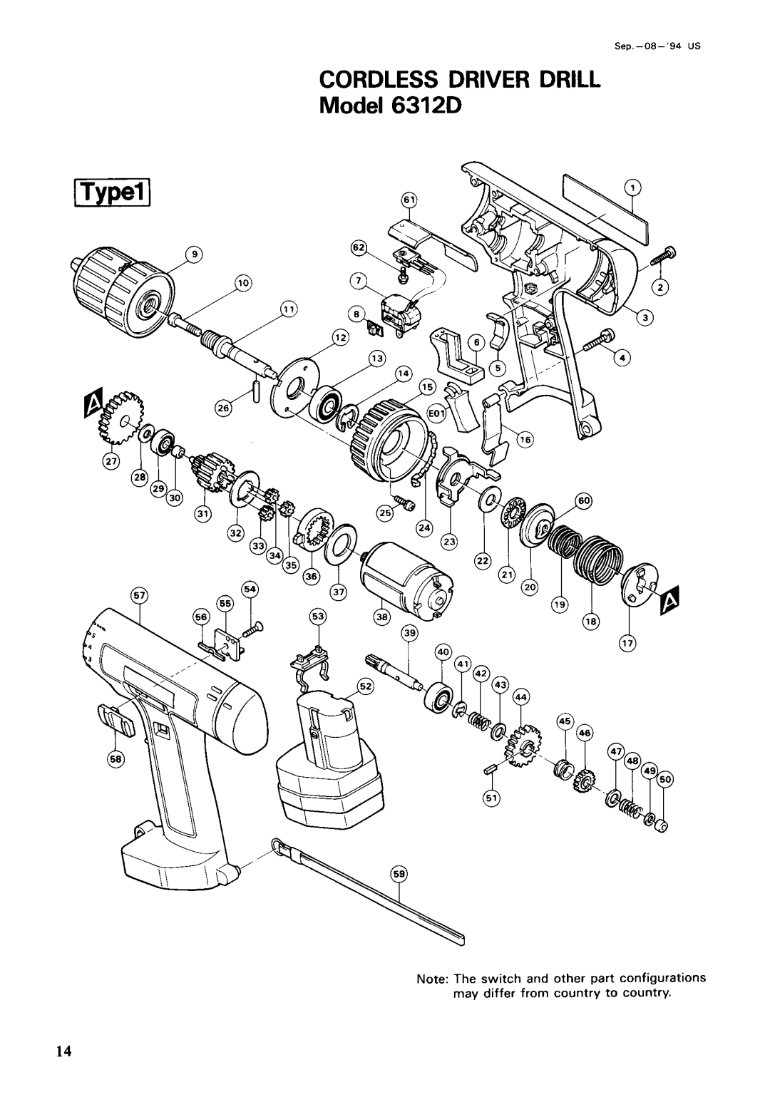 Makita 6312DWG dimensions Cordless Driver Drill 