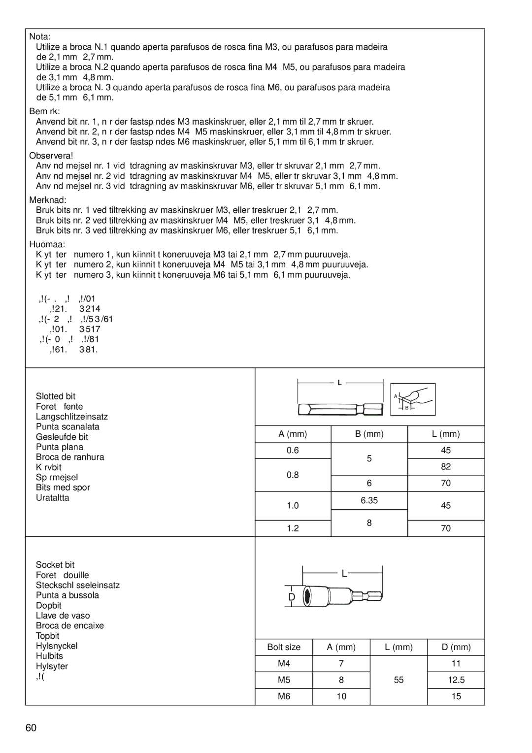 Makita 6347D, 6337D, 6317D, 6217D, 6207D instruction manual 