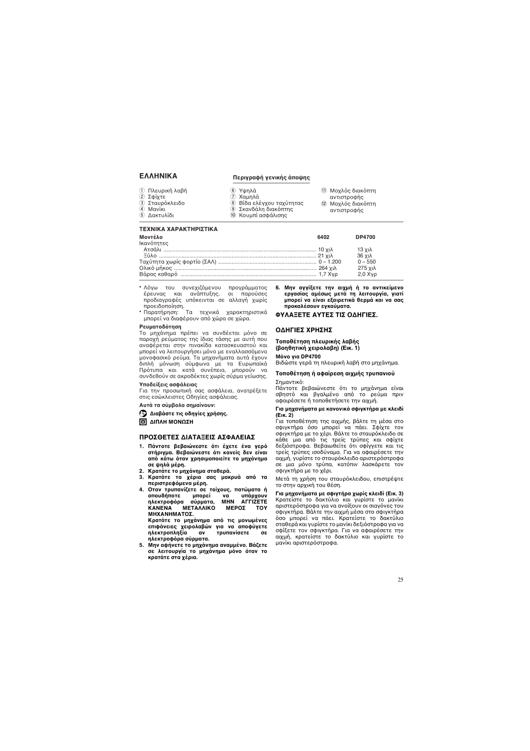 Makita 6402 DP4700 instruction manual ∂§§∏¡π∞ 