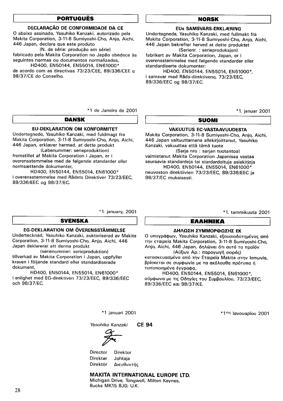 Makita 6402 DP4700 instruction manual 