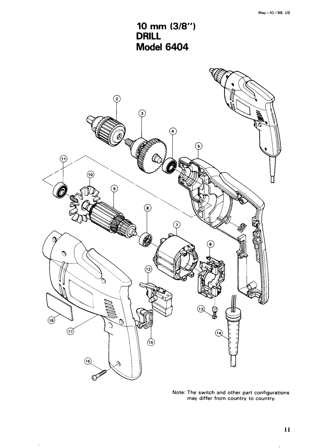 Makita 6404 instruction manual 10 mm 