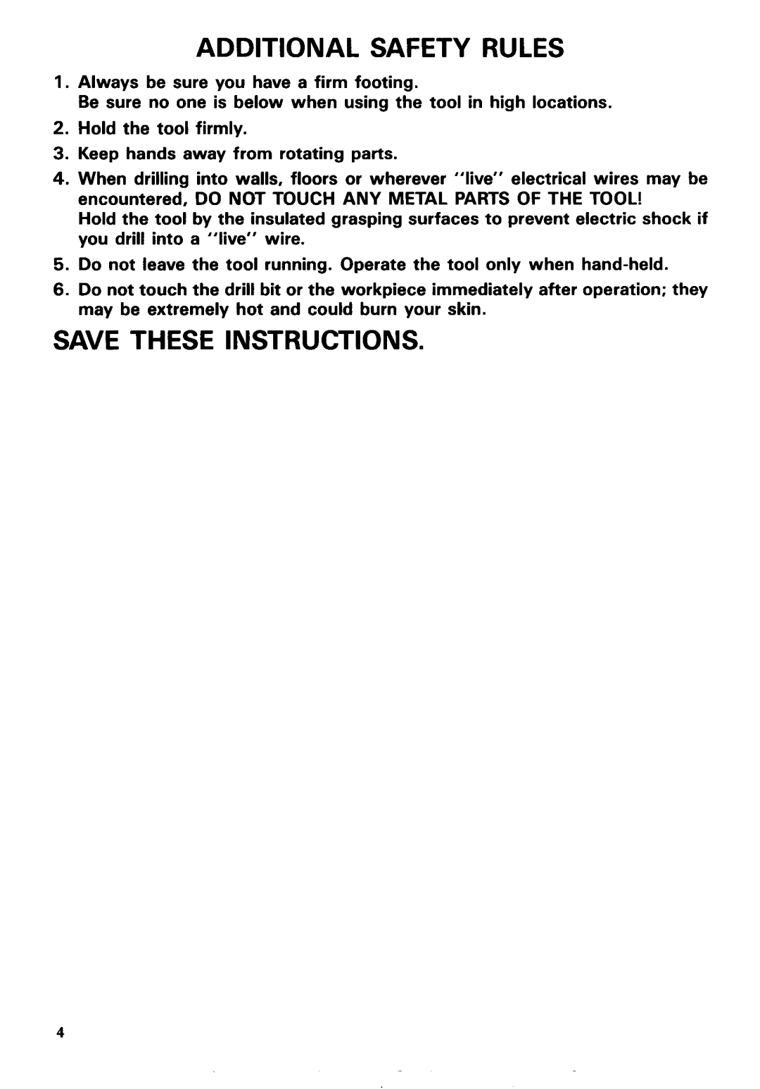 Makita 6404 instruction manual Additional Safety Rules 