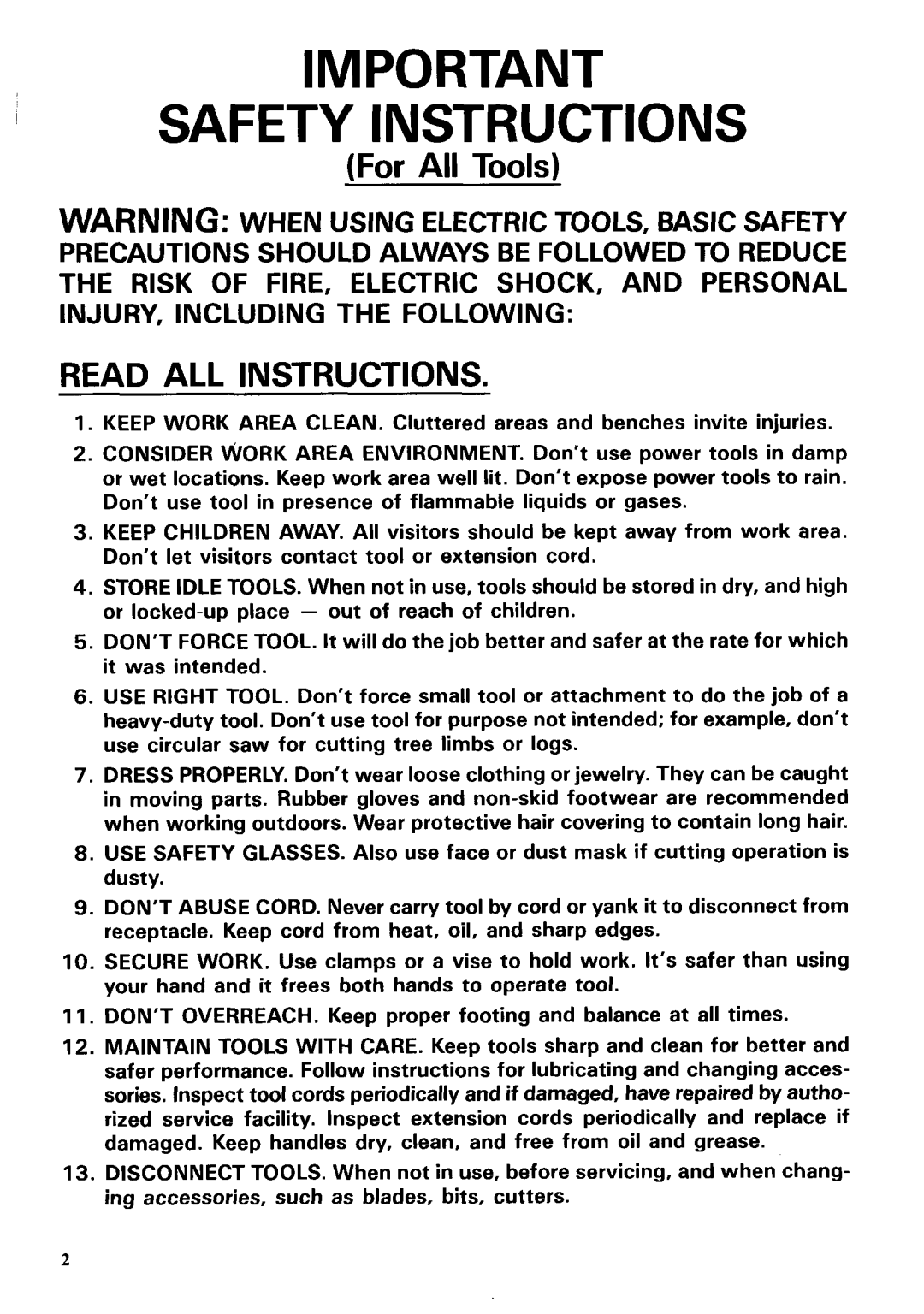 Makita 6703DW instruction manual Safety Instructions 