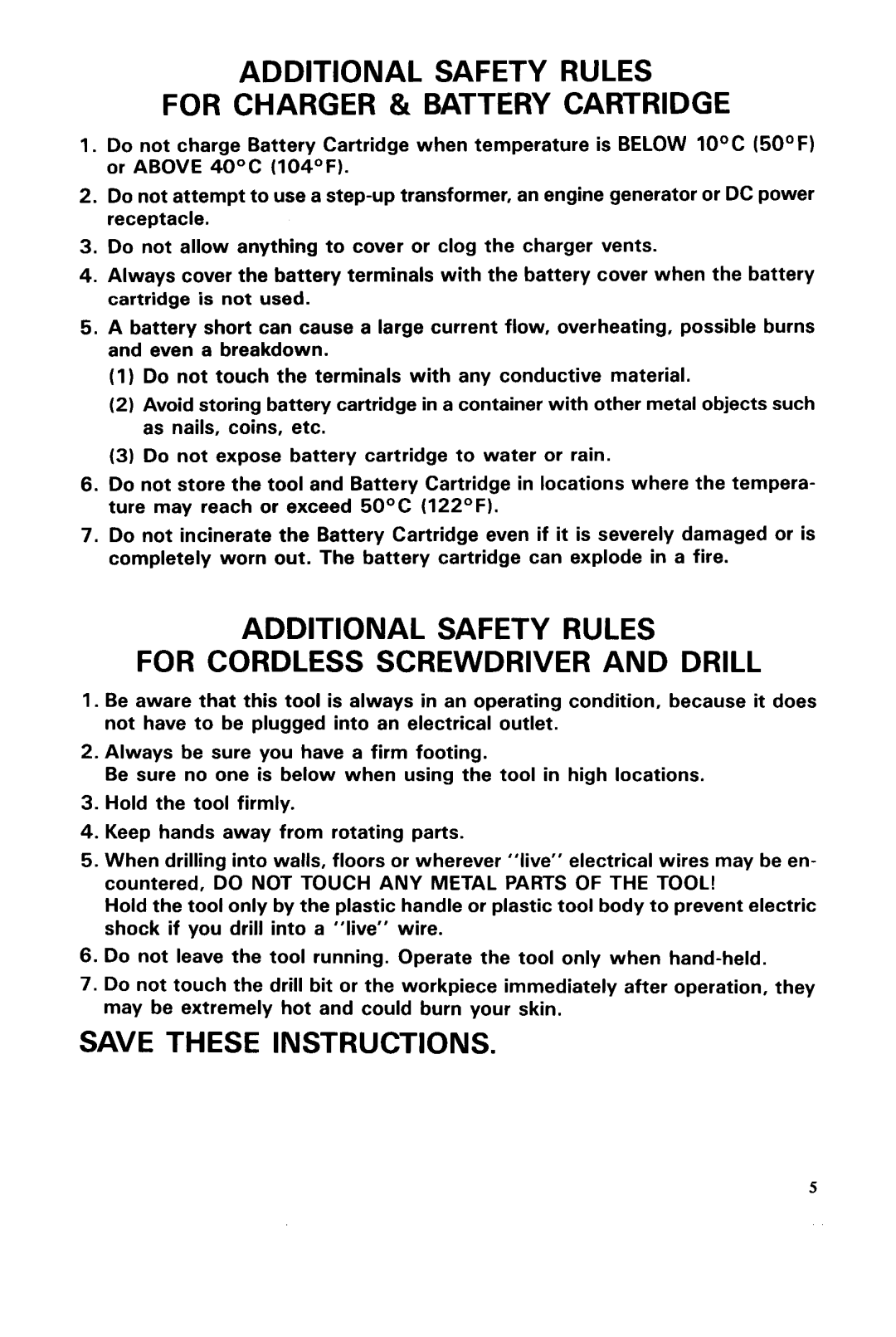 Makita 6710DW instruction manual Additional Safety Rules For Charger & Battery Cartridge, Save These Instructions 