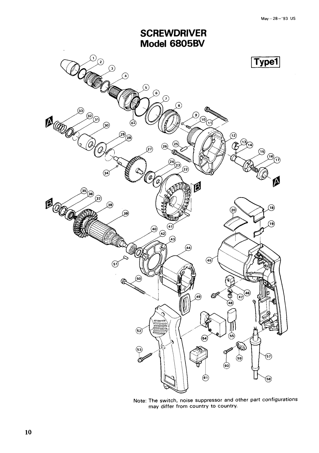 Makita 6805BV instruction manual Screwdriver 