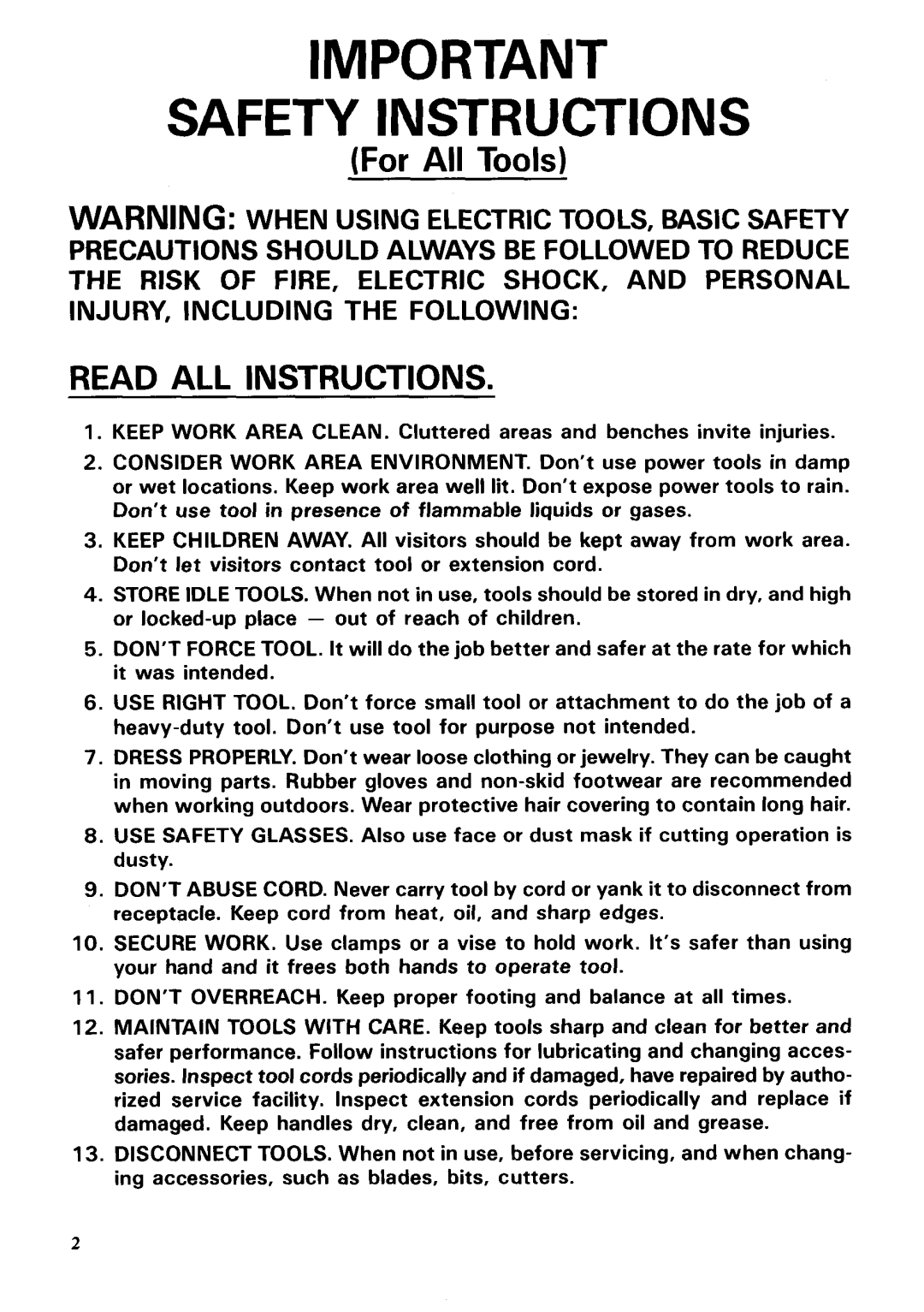 Makita 6805BV instruction manual Safety Instructions 