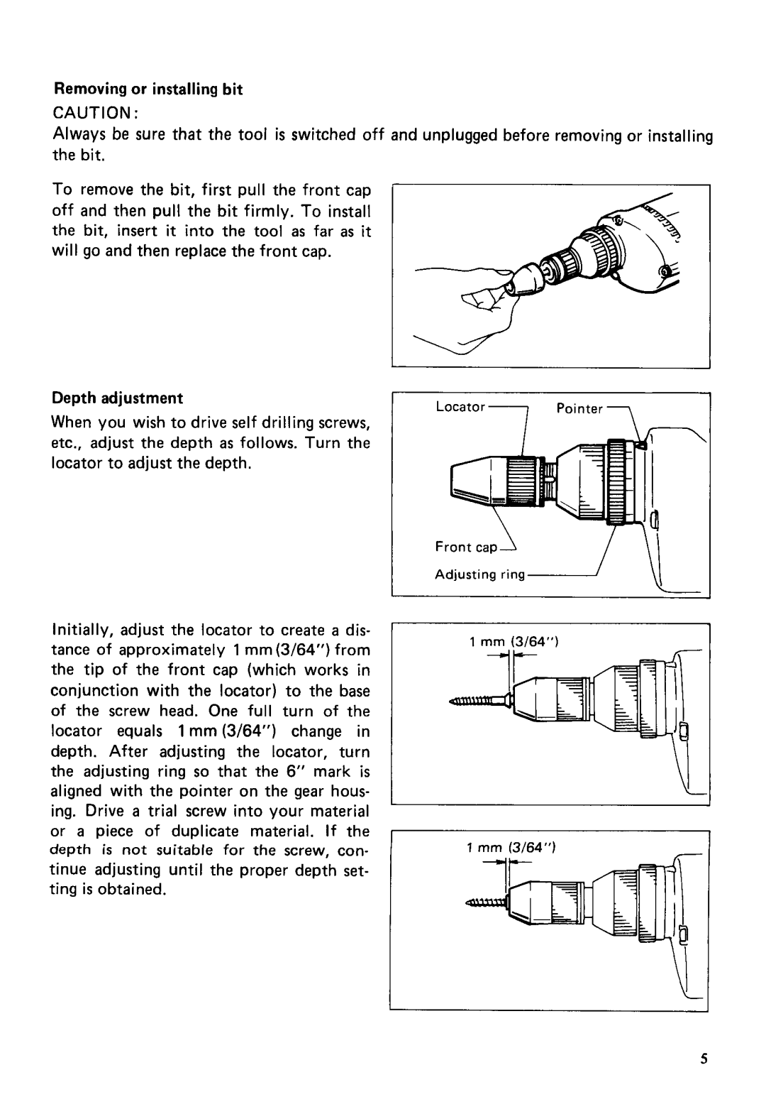 Makita 6805BV instruction manual Mm 3/64 