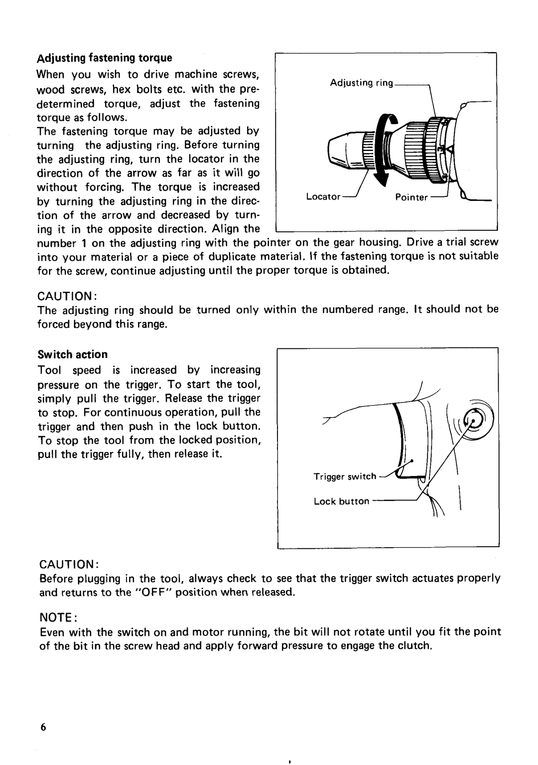 Makita 6805BV instruction manual Adjusting fastening torque 
