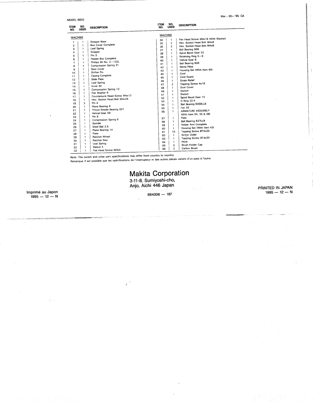 Makita 6832 manual 