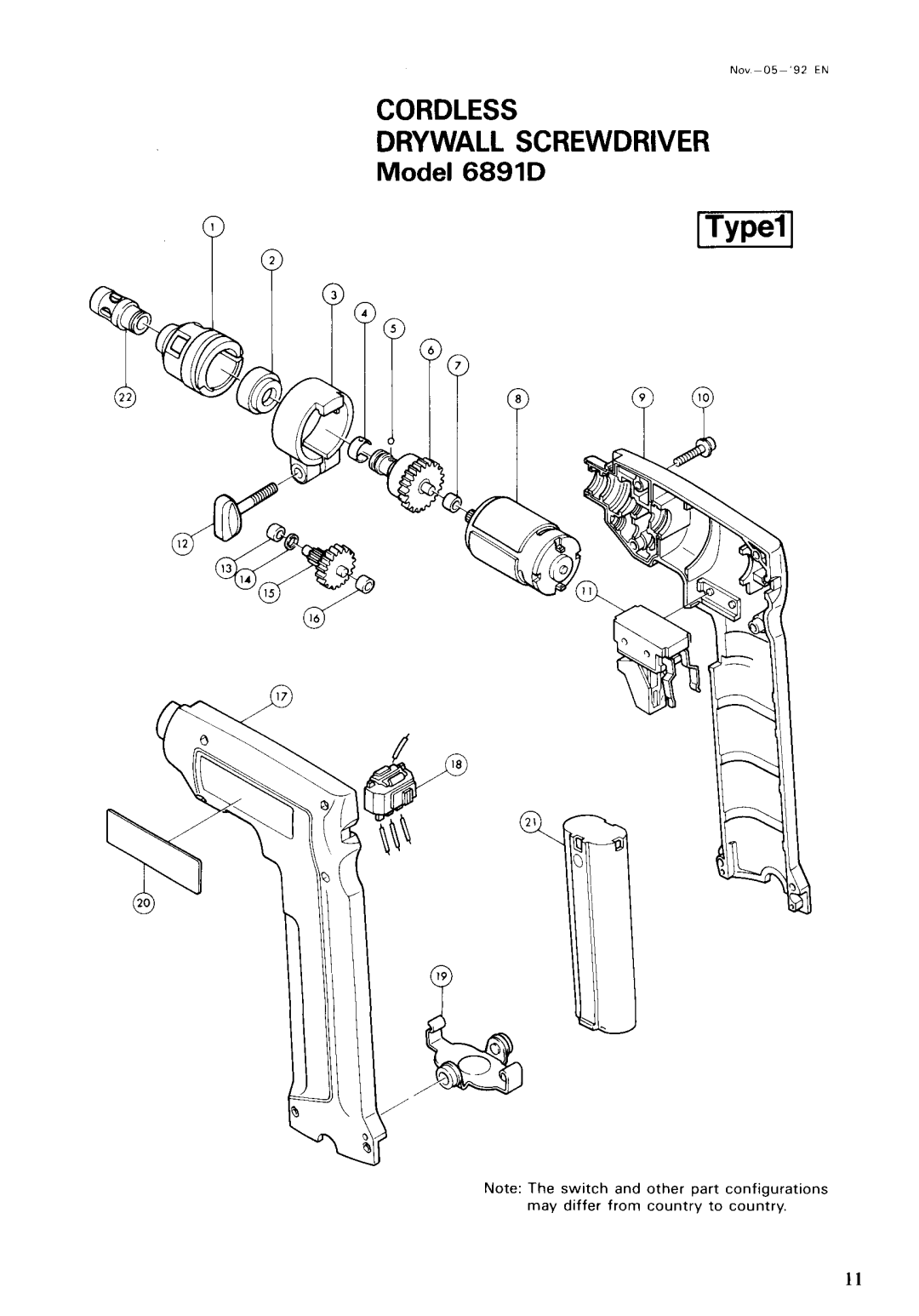 Makita 6891DW instruction manual Typell 