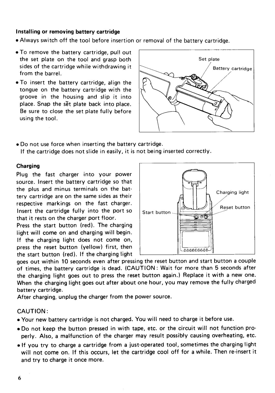 Makita 6891DW instruction manual Tery cartridge are on the same sides as their 