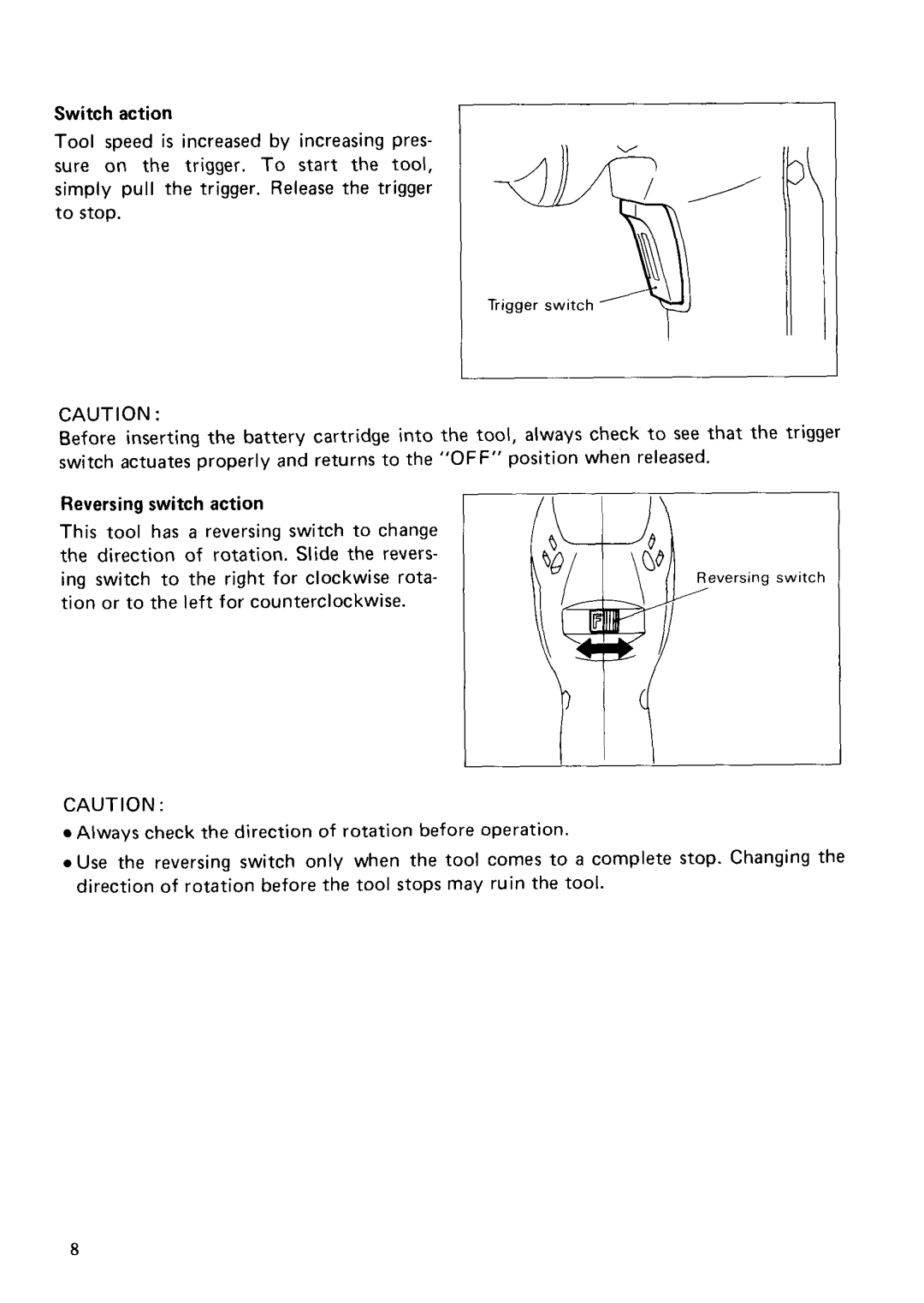 Makita 6891DW instruction manual Switch action 