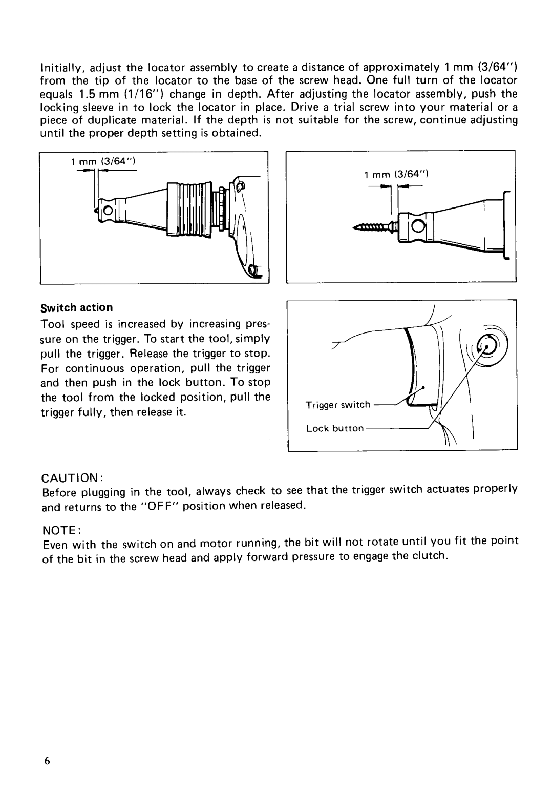 Makita 68OODBV instruction manual Switch action 