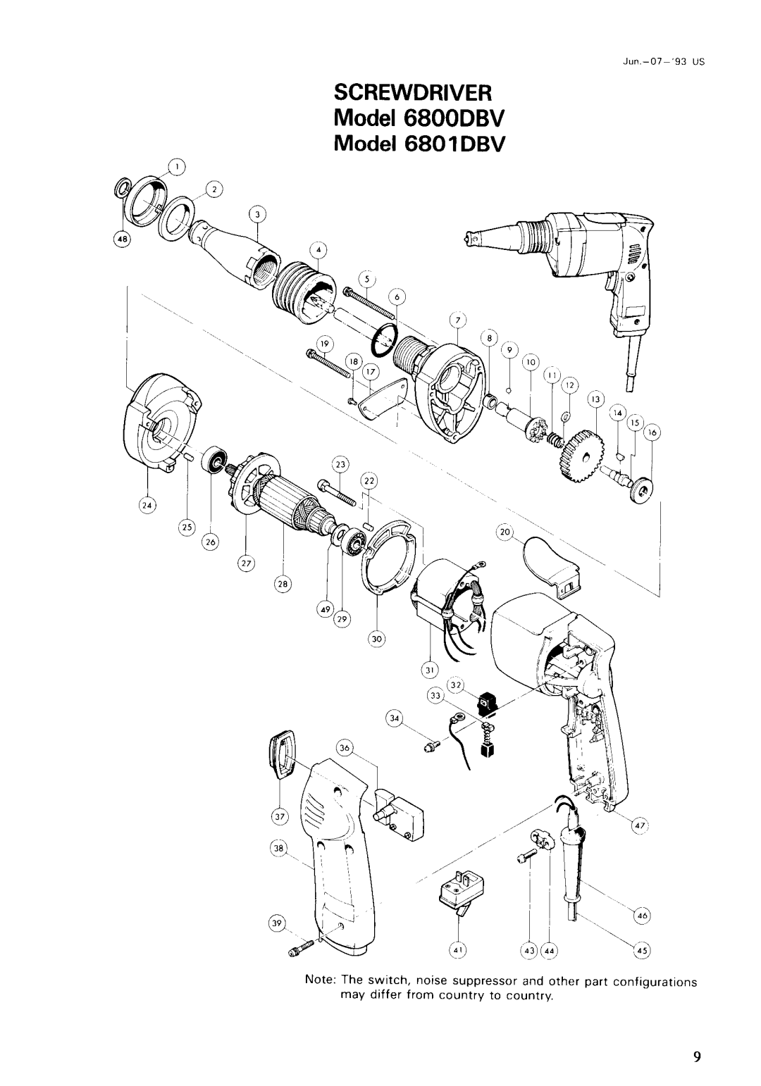 Makita 68OODBV instruction manual Model 6800DBV 