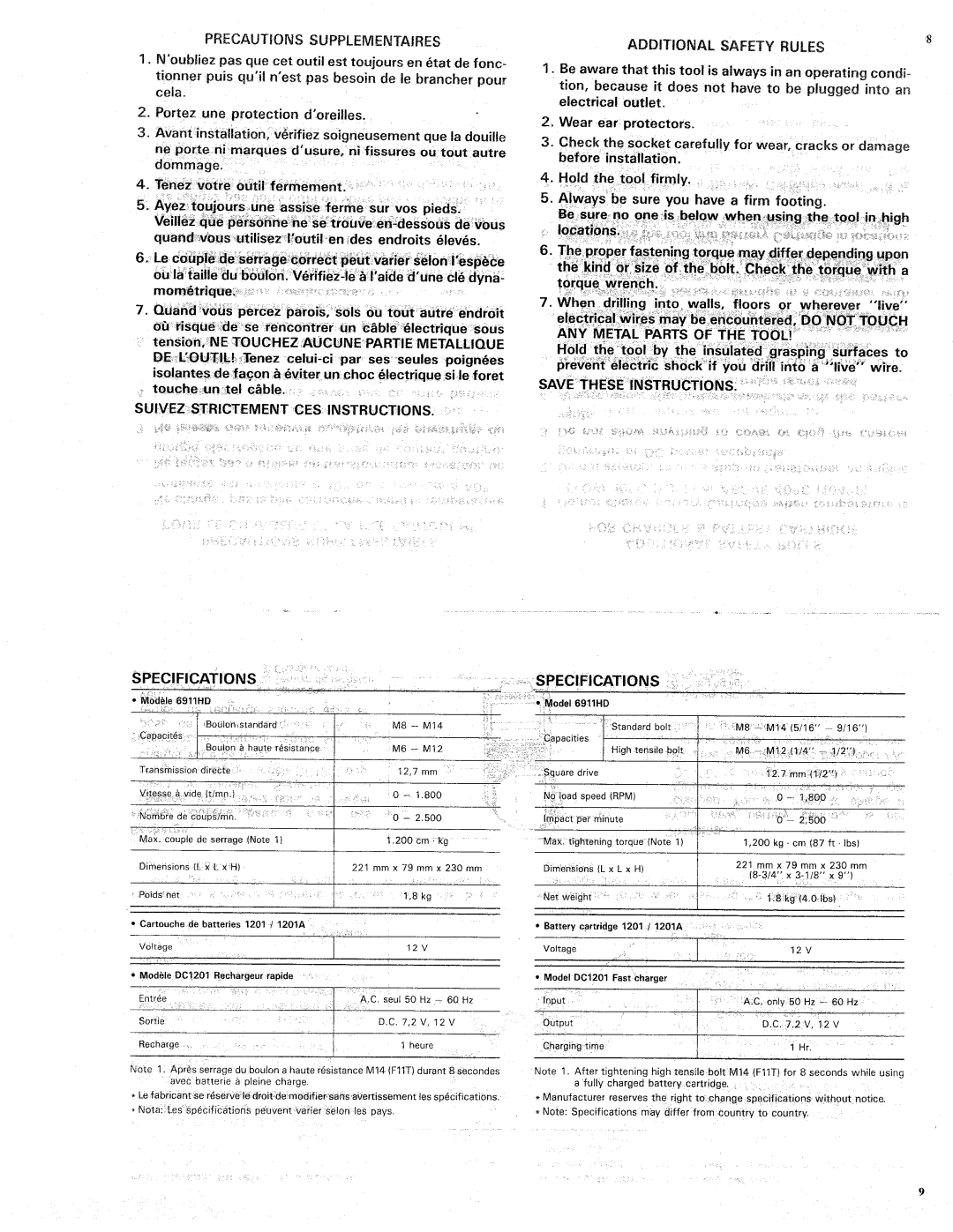 Makita 6911HDW manual 