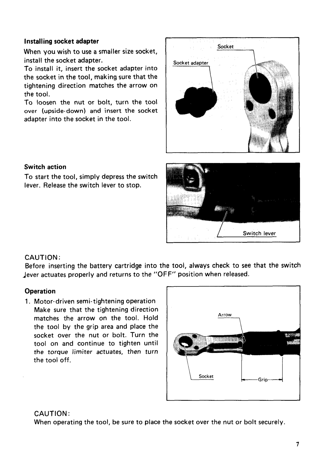 Makita 6912D specifications Installingsocket adapter 