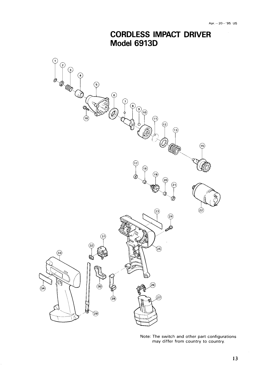 Makita 6913DWG instruction manual Cordless Impact Driver 