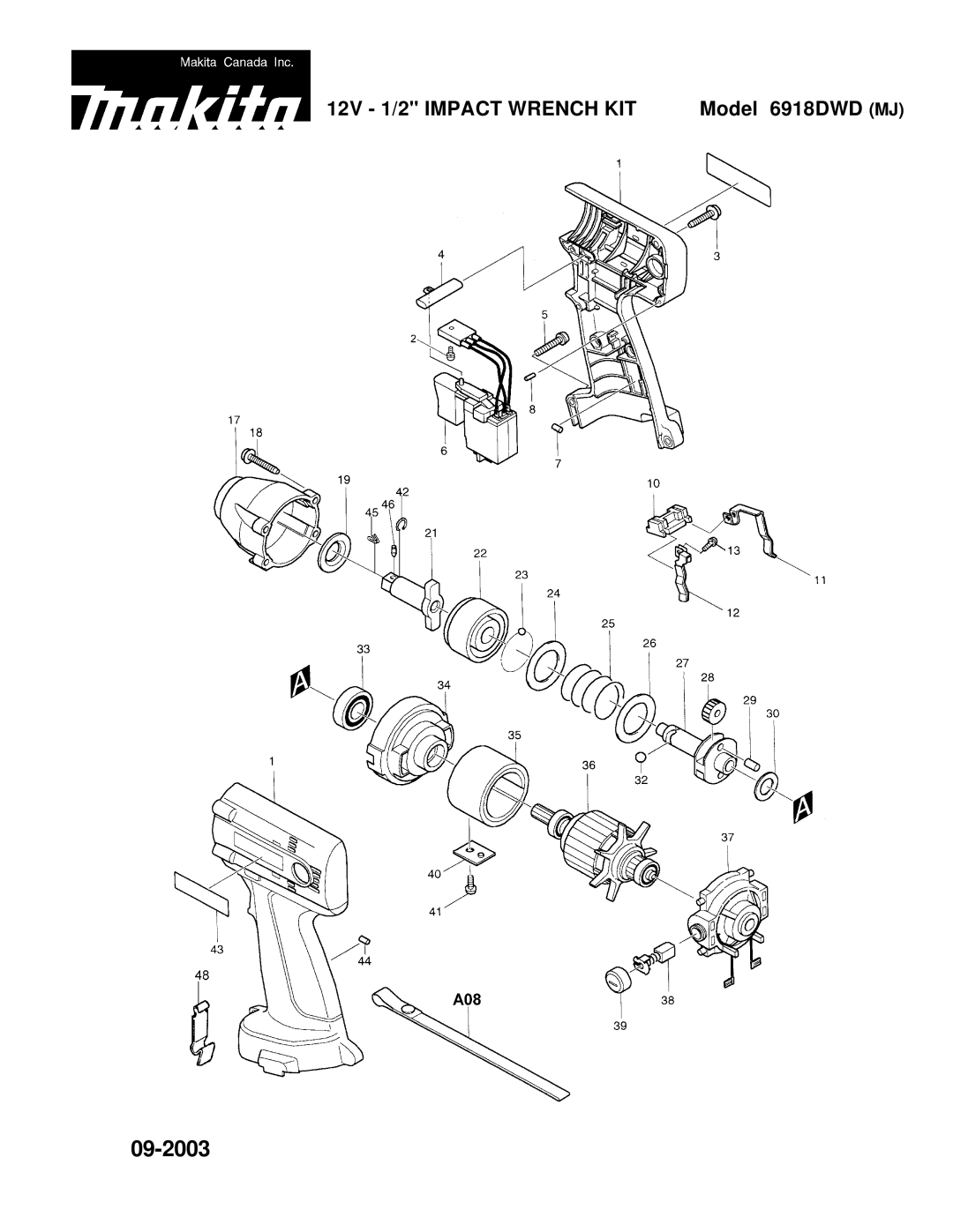 Makita 6918DWD manual 09-2003 