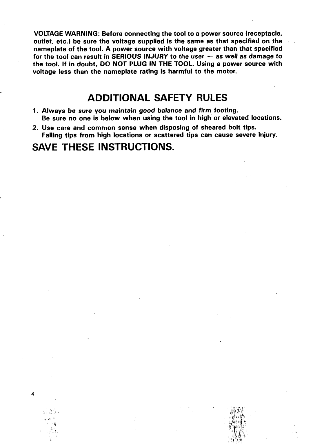 Makita 6922N8, 6920NB instruction manual Additional Safety Rules 